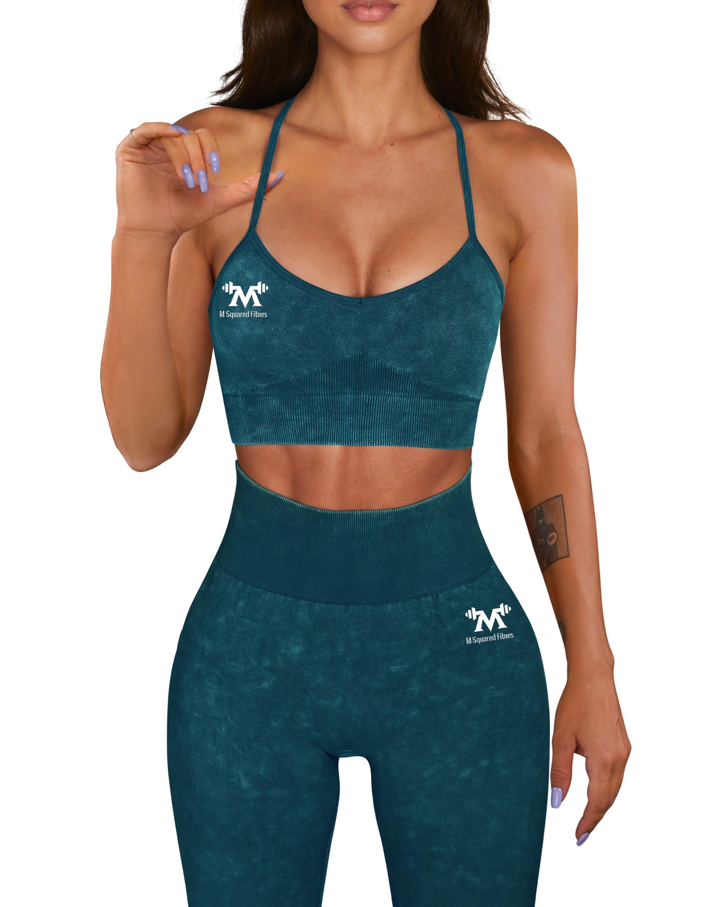 Acid wash yoga set