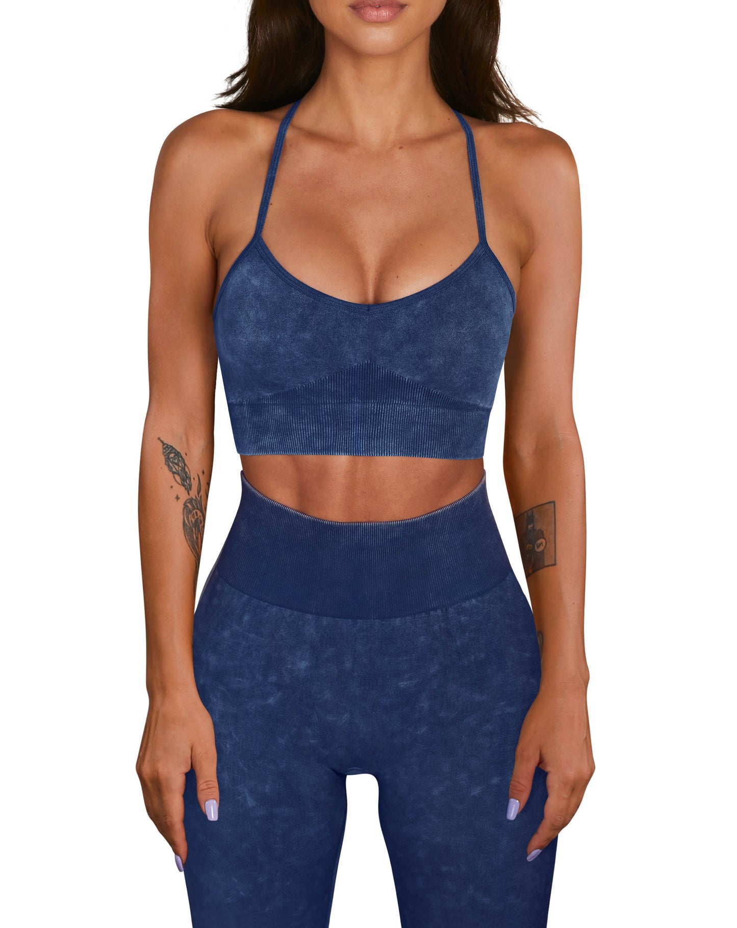 Acid wash yoga set