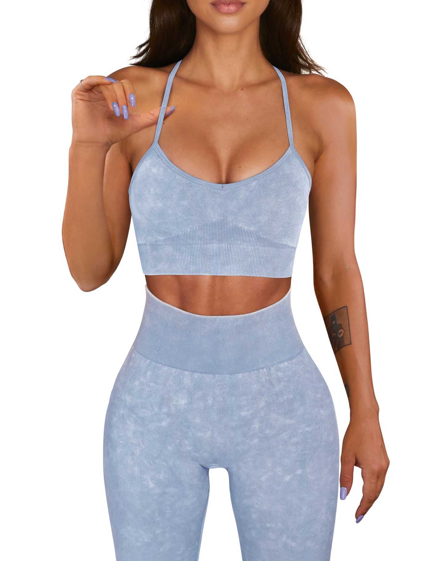 Acid wash yoga set