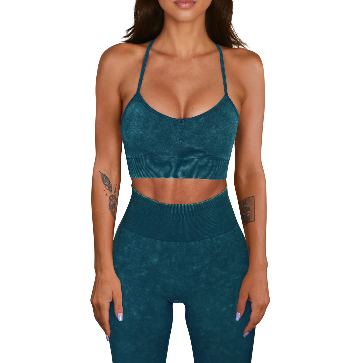 Acid wash yoga set